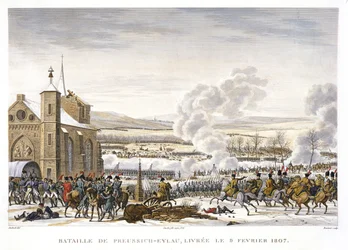 The Battle of Preussisch-Eylau, 9 February 1807, engraved by Edme Bovinet